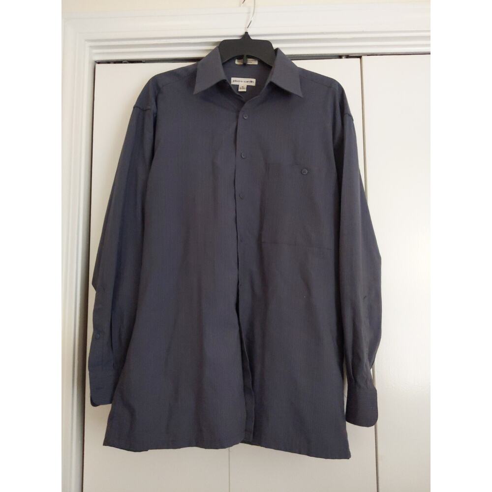 Pierre Cardin Men's Cotton Blend Dress Casual Shirt - Size Small 15-15.5 Gray